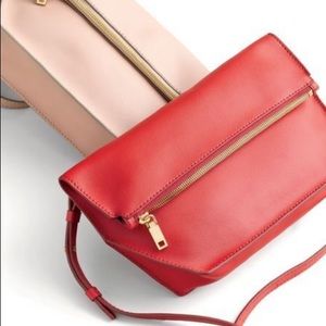 J. Crew Bennett leather red crossbody bag
